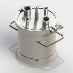 Small sterile vessel, standard, with head plate with central harvesting tube